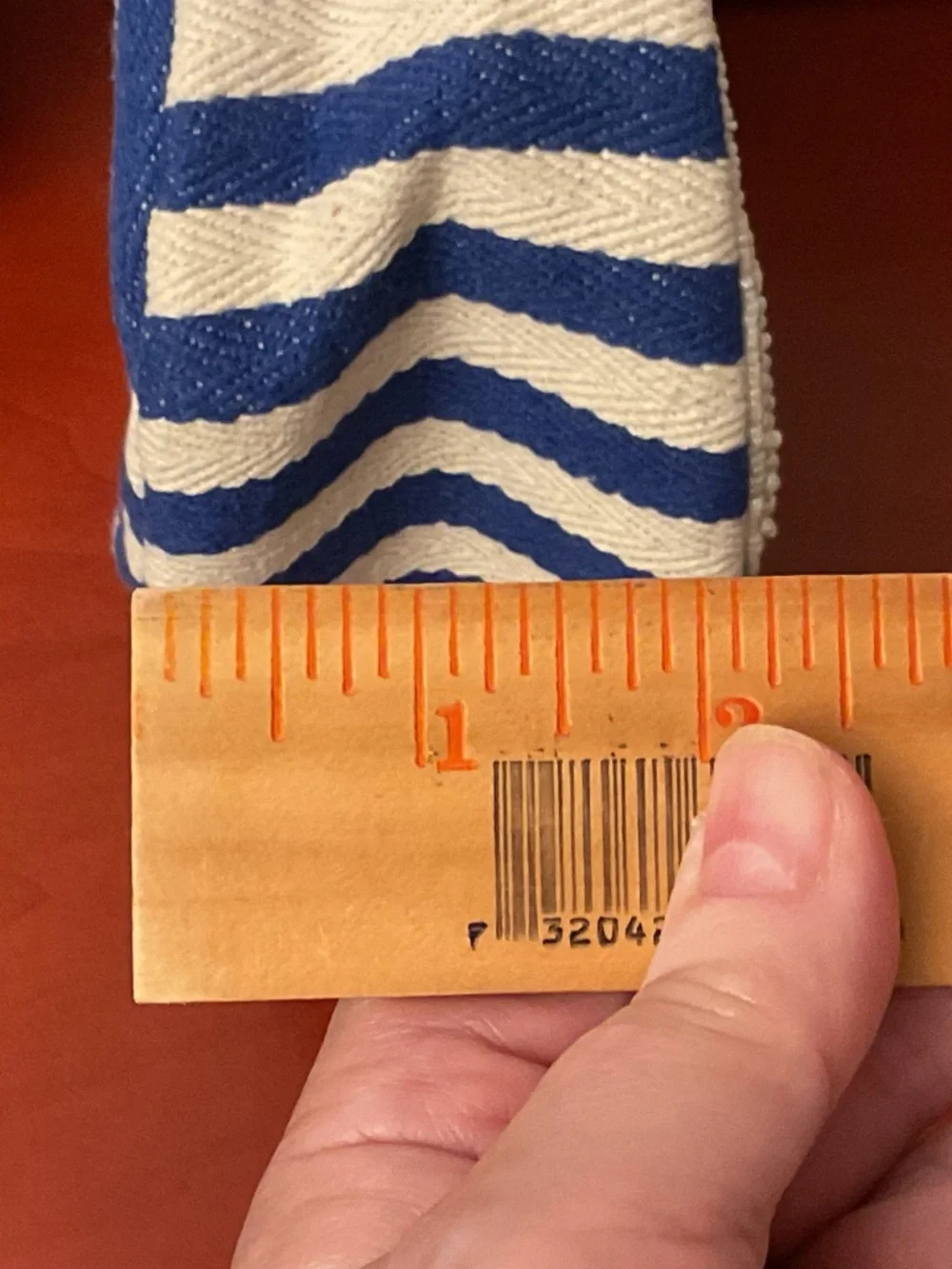 NWT Sardines Micro Beaded Blue White striped canvas Bag